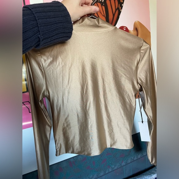 Aritzia Satinette Gold Longsleeve - Picture 2 of 3